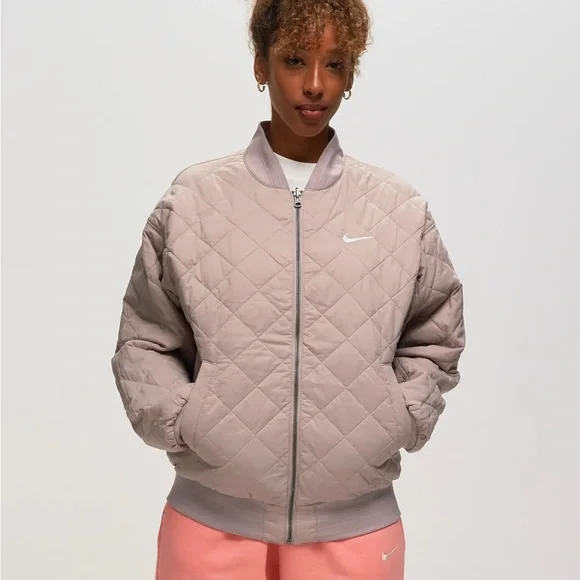 NIKE WOMEN’S REVERSIBLE VARSITY BOMBER JACKET - Picture 7 of 10